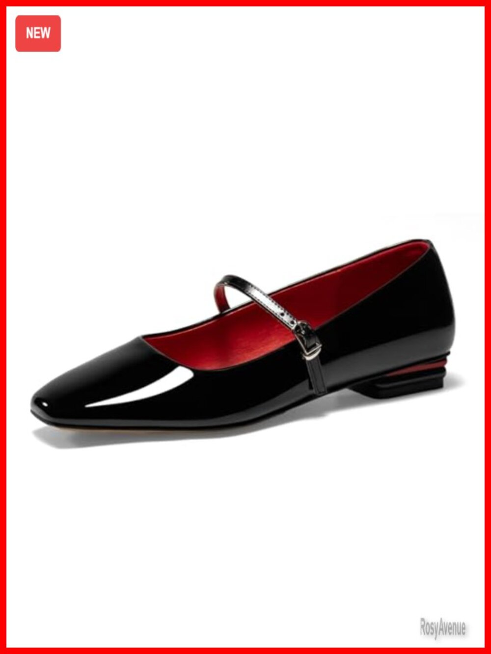 Mary Jane Flats Closed Square Toe Ankle Strap Ballet Dress Shoes